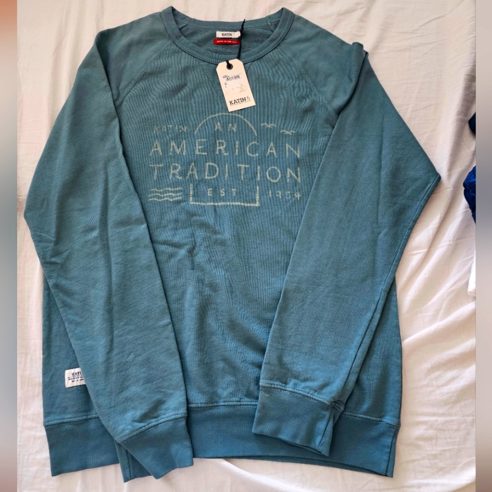 💚Katin Teal Green Men's Cotton Sweatshirt Nwt